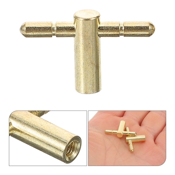 PBPBOX 4Pcs Golden T Shape Bar Winding Keys for Music Box Practical Replacement Accessory