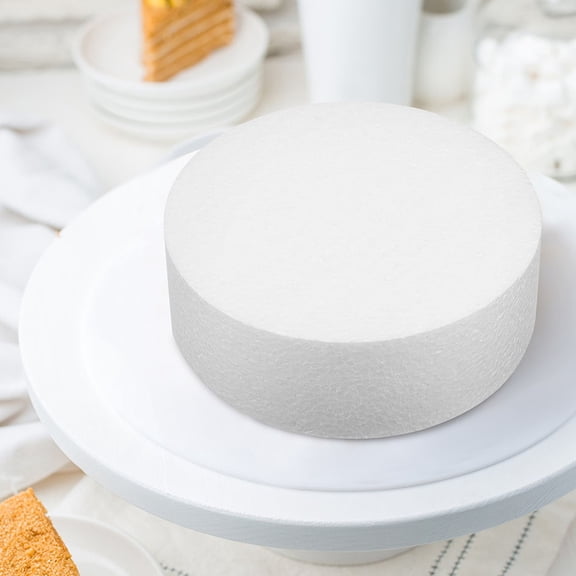 PBPBOX 4Pcs White Durable Foam Cake Forms for DIY Cake Decorating and Bakery Displays