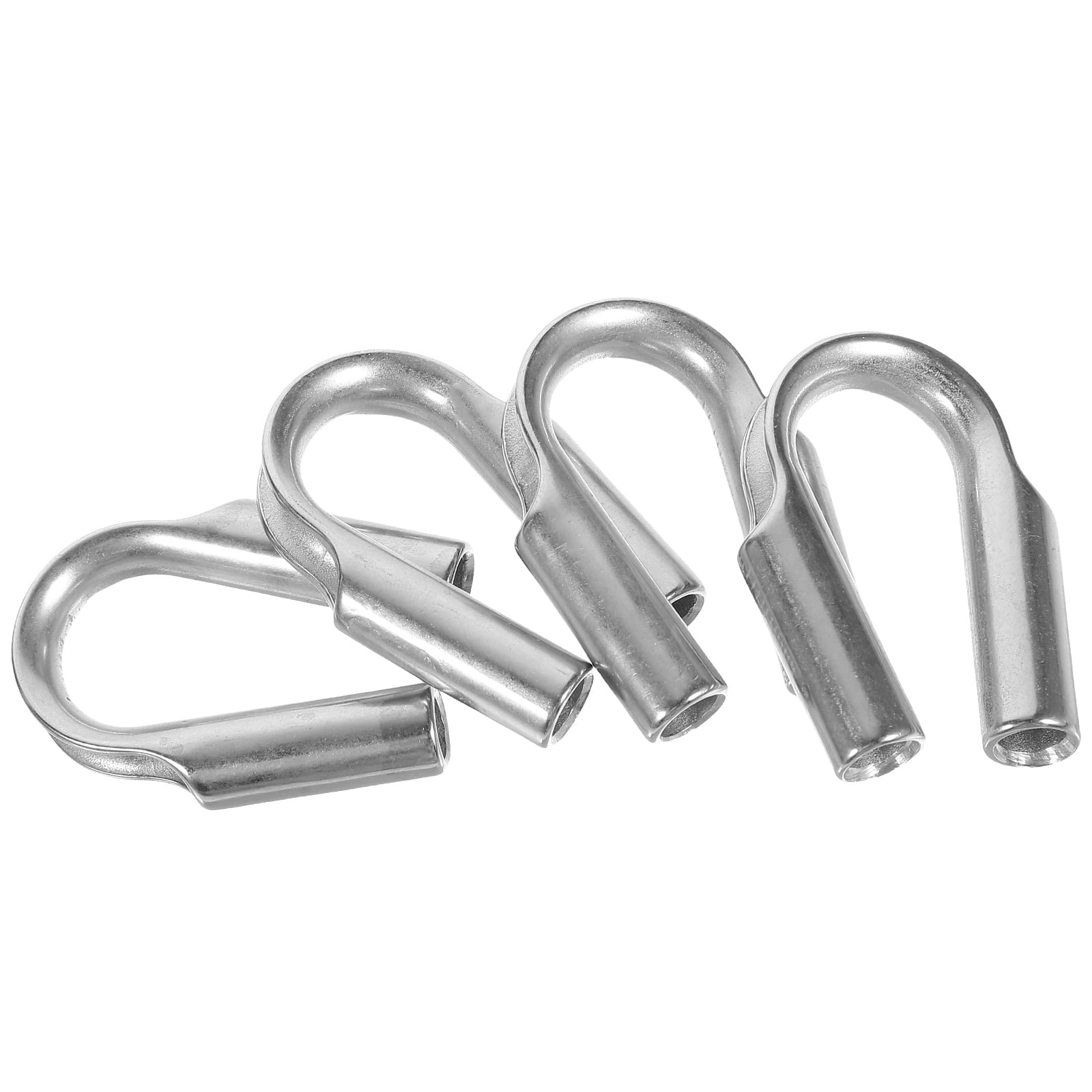 PBPBOX 4pcs Wire Rope Collar Stainless Steel 304 Silver for High Load ...