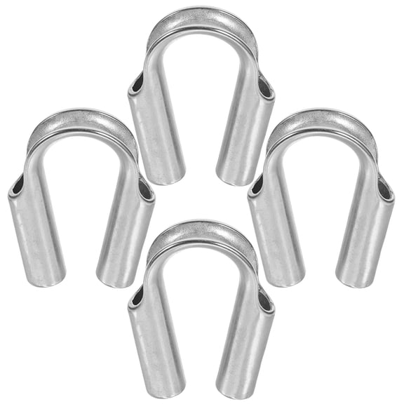 PBPBOX 4pcs Stainless Steel Wire Cable Thimbles Silver for High Load Bearing and Rope Management