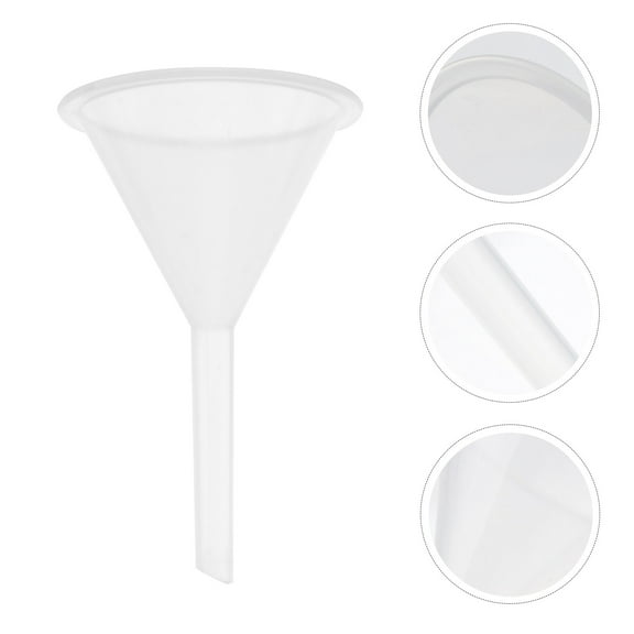 PBPBOX 5 Pcs 60ml Multipurpose Plastic Funnels Laboratory Clear White Plastic Filter Funnel