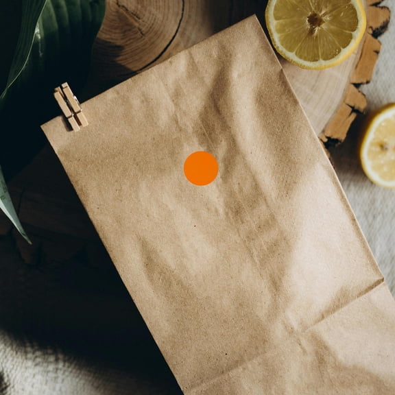 PBPBOX Orange Round Adhesive Dots Smooth Writing Blank Stickers for Home Use