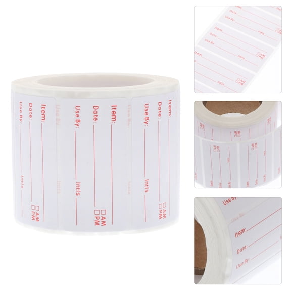PBPBOX 500pcs Date Labels for Food Red Copper Selfadhesive Label Stickers for Storage Jars