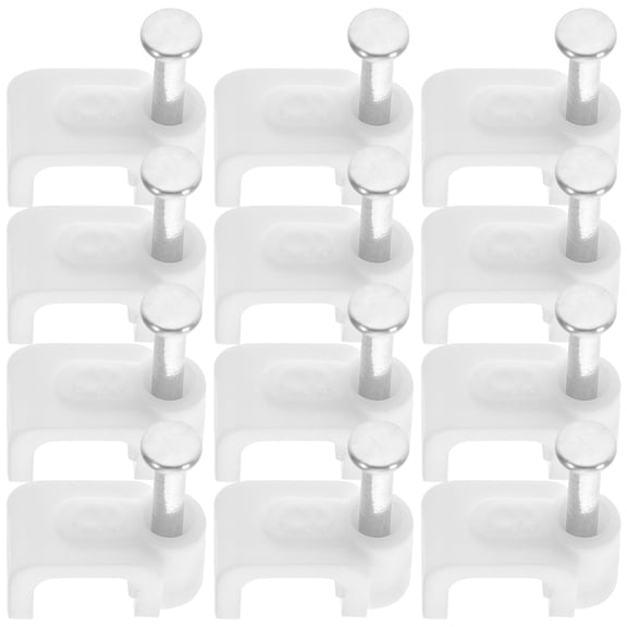 PBPBOX Cable Clips White PP and Steel for Outdoor Wire Management 500Pcs