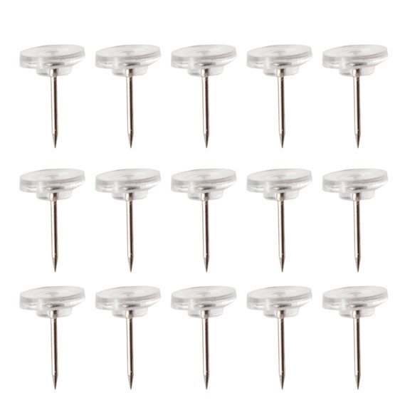 PBPBOX 50Pack Simple Design Clear Pushpins Plastic for Daily Use General Users