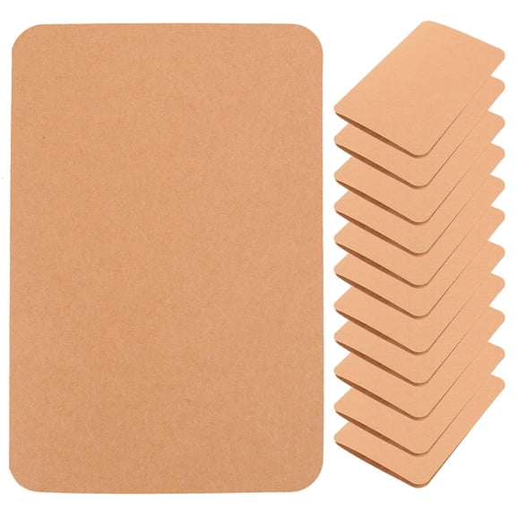 PBPBOX 50Pcs Blank Kraft Paper Cards Retro Style Brown Message Writing Cards