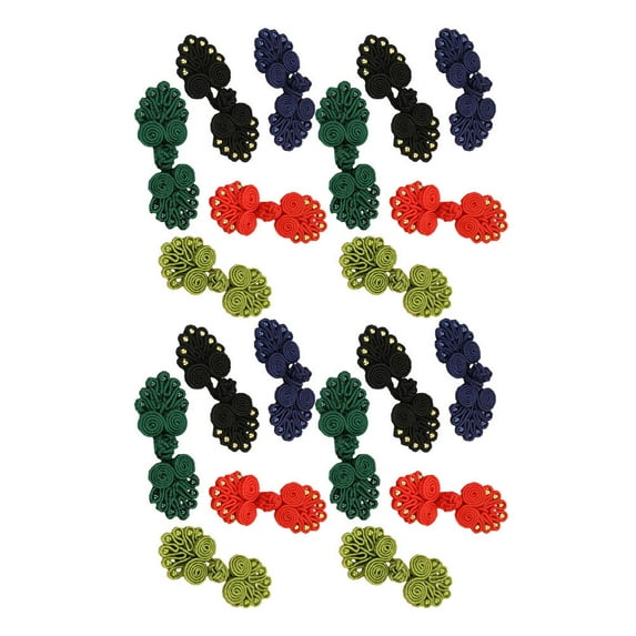 PBPBOX 50Pcs Chinese Knots Frog Buttons Sewing Fasteners Assorted Color Clothing Decoration For All Ages