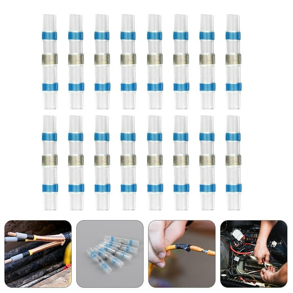 PBPBOX 50Set Wire End Connectors Welding Sealing Wire Connectors PE Blue DIY Enthusiasts Car Repair