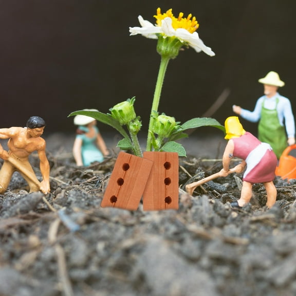 PBPBOX Toy Bricks Miniature Brick Light Brown Clay 50pcs