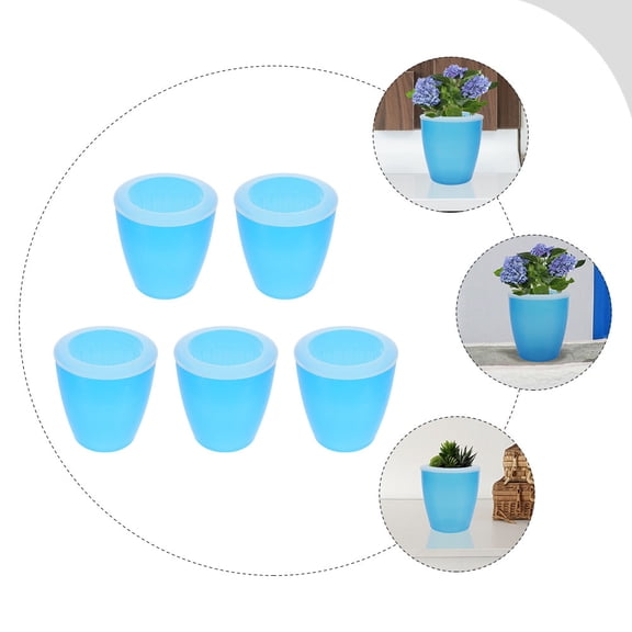 PBPBOX 5Pcs Water Absorbent Flowerpot Sky Blue Planter for Perennials and Flowering Annuals