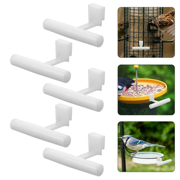 PBPBOX Bird Poles for Feeders Acrylic 5pcs White Easy to Install