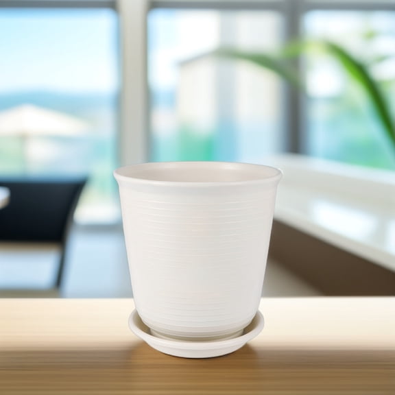 PBPBOX 5Pcs Bonsai Container Beige Plastic for Indoor Use and Home Decoration