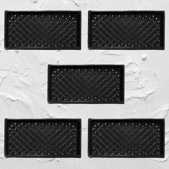 PBPBOX 5Pcs Lightweight Plastic Plant Box Black Flat Tray with Ventilation for Garden Use
