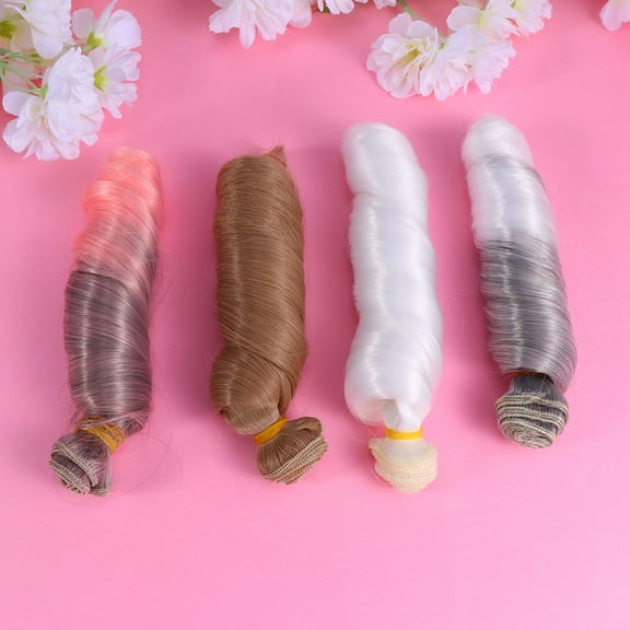 PBPBOX Doll Hair Wefts Doll for Craft Enthusiasts Multi Heat Resistant for Fantasy Theme 5Pcs