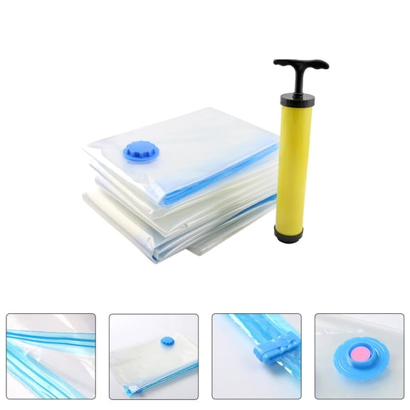 PBPBOX 5Pcs Foldable Bedding Storage Bag Vacuum Compression for Clothes and Quilt Organization