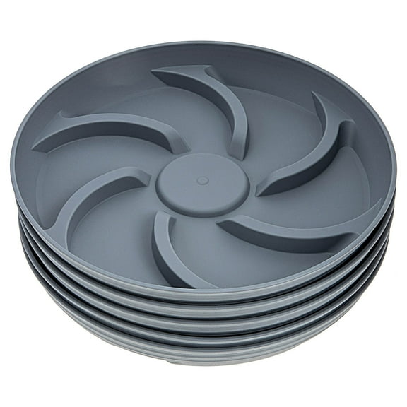 PBPBOX 5Pcs Resin Plant Pot Base Tray Round Shape with Raised Friction p