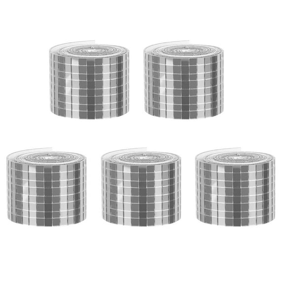 PBPBOX Mirror Wall Decals Silver Glass Fiber 5Pack -Adhesive Decorative Stickers