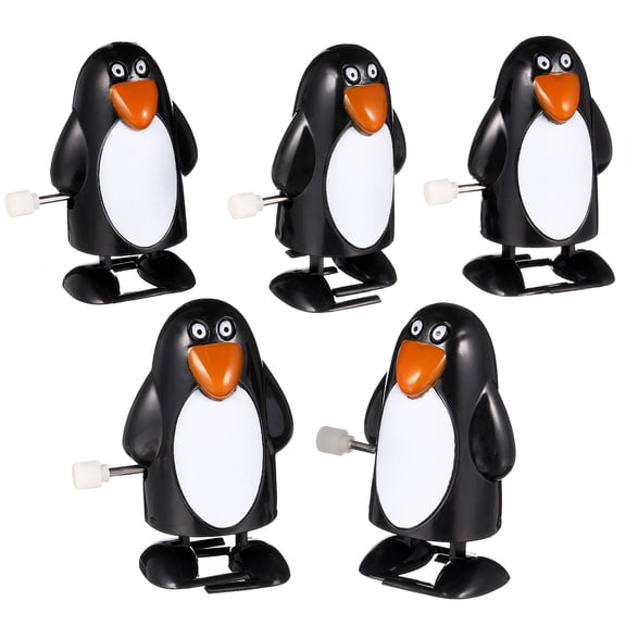PBPBOX 5pcs Walking Penguins Toys Black ABS Charming For Holiday Parties