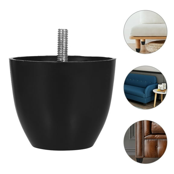 PBPBOX 6Pcs Black Screw on Furniture Legs Plastic Replacement Bed Support Legs for Home