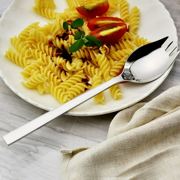 PBPBOX 6 Pcs Salad Serving Utensils Silver 304 Stainless Steel Brief Design For Kitchen Use