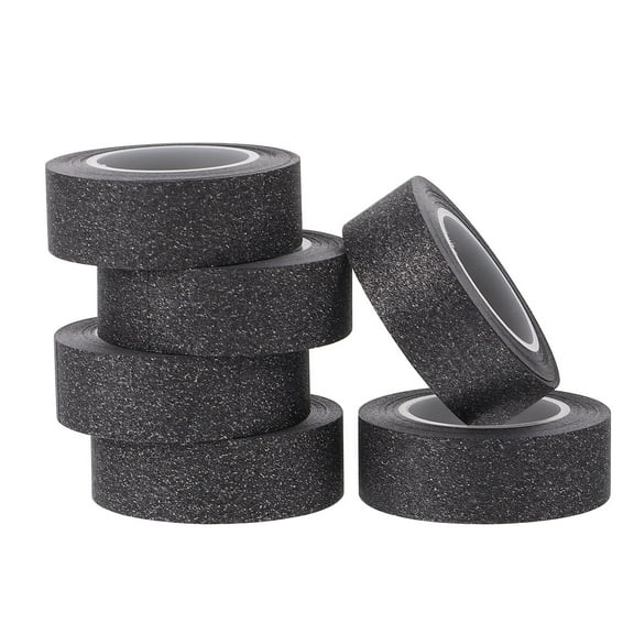 PBPBOX 6 Rolls Black Glittery Scrapbook Tape For Personalized Gifts