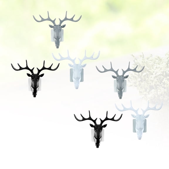 PBPBOX Clothes Hook Antler Coat Hooks Plastic Umbrella Stand for Homeowners Bathroom 6Pcs