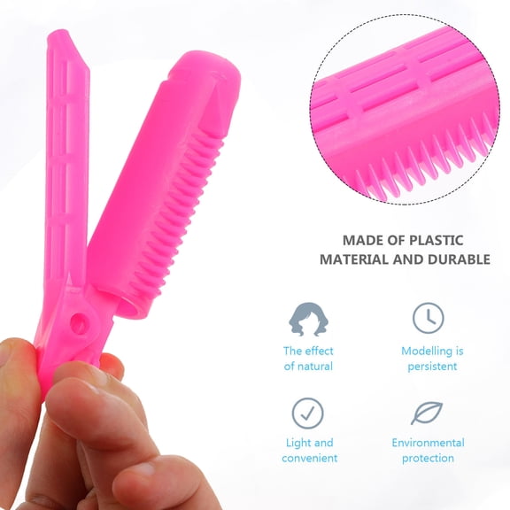 PBPBOX 6Pcs ABS Plastic Hair Rollers Rosy Hair Accessory for Fashionable Hairstyles