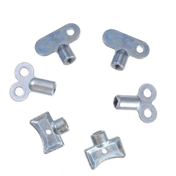 PBPBOX Radiator Bleed Hole Key Silver Zinc Alloy for Radiator Efficient Ventilation 6Pcs