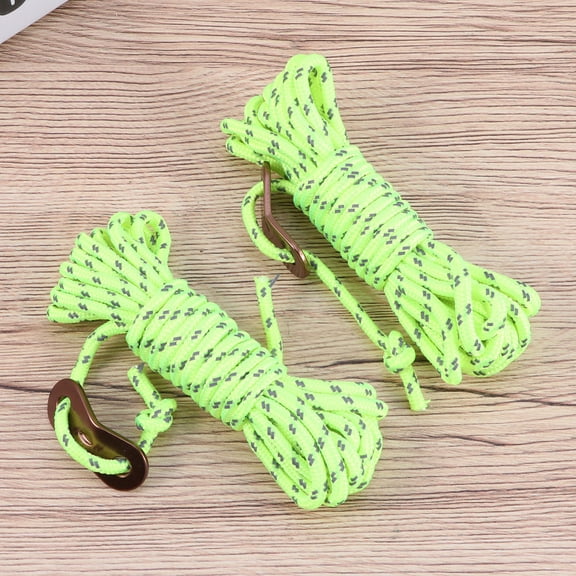 PBPBOX 6Pcs Reflective Guy Lines Tent Cords Green Paracord for Camping Hiking Tent Accessories