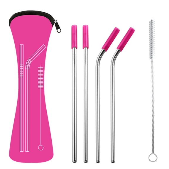 PBPBOX 6Pcs Replacement Stainless Steel Straw 304 Stainless Steel Modern Design Assorted Color For Outdoor Picnics