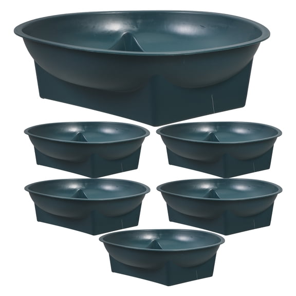 PBPBOX 6Pcs Green Plastic Grave Flower Bowls with Spacious Reservoir for Plant Hydration