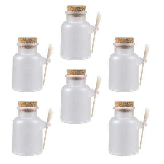PBPBOX Container For Bath Salts Bath Salt Bottle White Plastic 6 Sets
