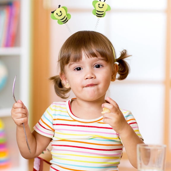 PBPBOX 6pcs Bee Party Headband Cloth Hair Hoops for Performances in Yellow