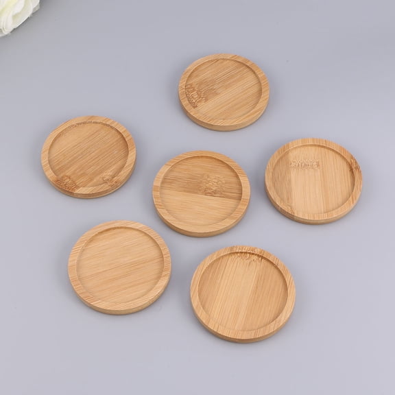 PBPBOX 6pcs Round Tray Coasters for Succulent Flower Pots Stackable Drip Plates