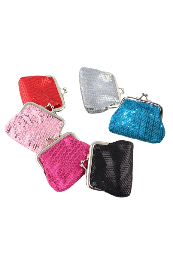 6pcs Women's Short Wallet Plastic Red Fashion Buckle Holding Coins for Women Daily Use