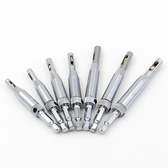 PBPBOX 7Pcs Silver Self Centering Drill Bit Set Brass Body for Woodwork