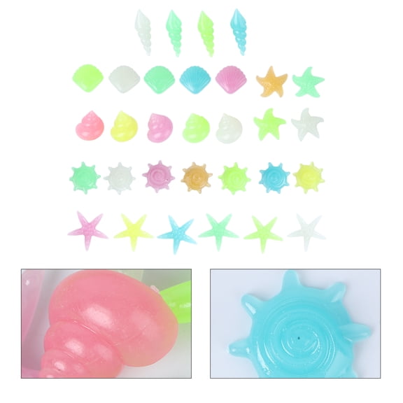 PBPBOX 70pcs Colorful Decorative Pebbles Assorted Color Glow in the Dark Resin for Handmade Crafts Decoration