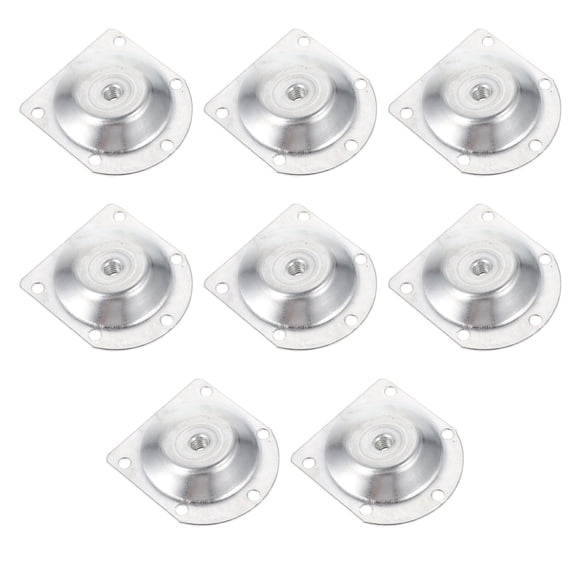 PBPBOX 8Pcs Silver Angled Mounting Plates for Furniture Legs Metal Attachment Plates for Tables and Ottomans