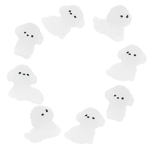 PBPBOX 8pcs Cute Puppy Statue Resin White Cake Topper Special Occasions