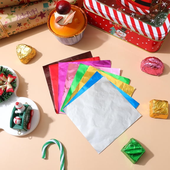 PBPBOX 900Pcs Assorted Color Foil Paper for Chocolate Wrapping Aluminum Foil Wrapping Paper
