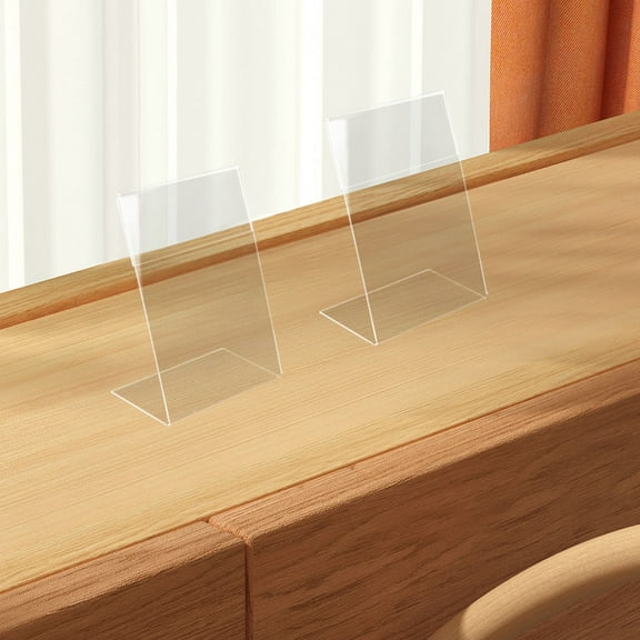 PBPBOX 9Pcs Acrylic Table Signs Transparent Price Display Slanted Information Display Stand for Shops