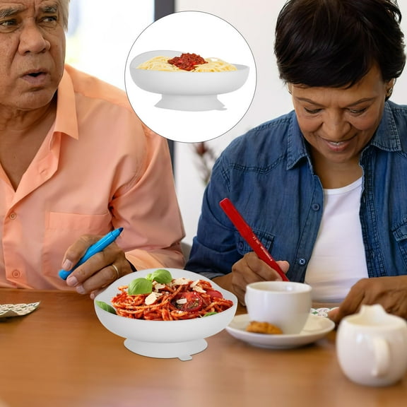 PBPBOX Adaptive Dishes White Ergonomic for Disabled Individuals Mealtime 1Pack