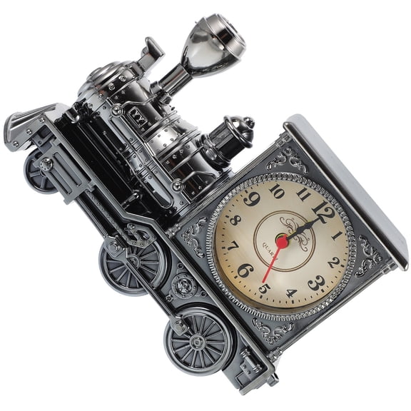 PBPBOX Silver Locomotive Alarm Clock Classic Design Retro Table Clock