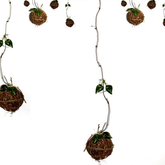 PBPBOX Natural Hanging Balls Tree Decorations Light Brown 10Pcs