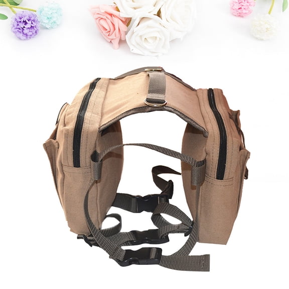 PBPBOX Multi Functional Dog Rucksack in Khaki for Pet Hiking Camping and Outdoor Adventures