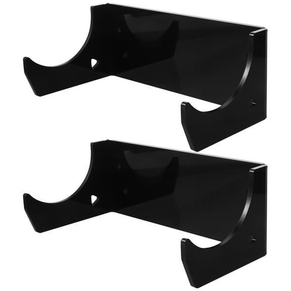 PBPBOX 2Pcs Wall Mounted Rolling Pin Holder Black Acrylic Storage Rack Kitchen Display