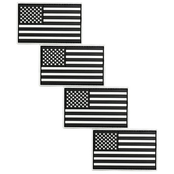 PBPBOX 4Pcs Black Clothing Repair Patch Flag Shape Stickers for Apparel Decor