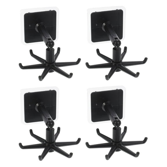 PBPBOX 4Pcs Rotating Utensil Holder Black ABS Kitchen Tool Organizer for Homeowners