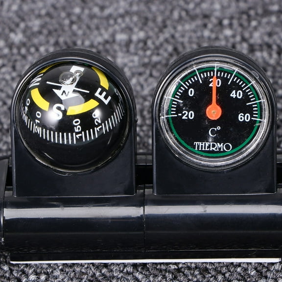 PBPBOX Black Plastic Auto Compass for Car Navigation and Temperature Readout Ideal for Travel and Outdoor Activities