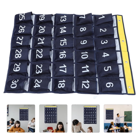 PBPBOX High Grade Blue Hanging Pocket Chart Organizer for Classroom Use